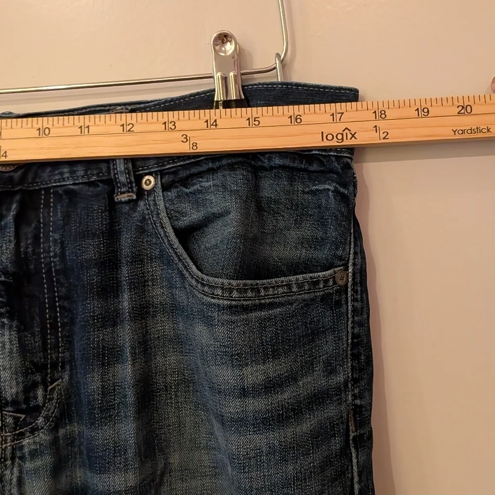 Banana Republic Men's Vintage Straight Jeans 34x30 Medium Wash Distressed Denim